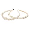 3 Pcs Random Style Womens Thin Headband White Beaded Headband Wedding Hair Loop Hair Accessories