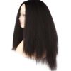 Afro Yaki Hair Straight Curly Wigs Brown Black Long Full Wig Fluffy Synthetic Hair Wigs for Daily Wear, 24inch