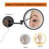 Makeup Mirror with Lights, Vanity Mirror with 7X Magnification Single Sided with White Light, Wall Mirror 8 Inch Led Magnifying Mirror for Bathroom (B