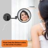 Makeup Mirror with Lights, Vanity Mirror with 7X Magnification Single Sided with White Light, Wall Mirror 8 Inch Led Magnifying Mirror for Bathroom (B