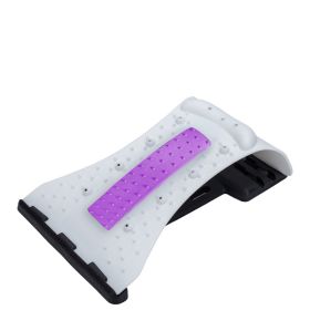 Home lumbar spine cervical support neck traction device (Option: Purple white-Chinese)