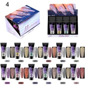 12 Color A Set Quick Extension Gel Sequins Set Nail Phototherapy Crystal Extension Gel Poly Gel Set (Color: 4)