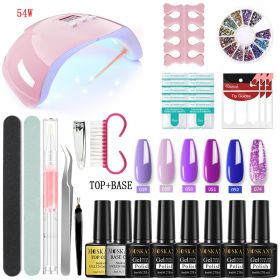 Nail Gel Kit Professional Nail Set With 120W/54W UV Nail Lamp And Nail Drill For All Drying Gel Nail Polish Manicure Set (Color: YH04-2)