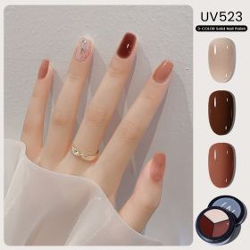 MAYCHAO Solid Color Nail Gel Polish Full Coverage Paint Gel DIY Nail Art Designs Soak Off UV LED Manicure Varnish Solid UV Gel (Color: UV523)