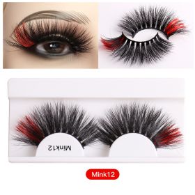 Color Mink Hair False Eyelashes Naturally Fit Thick Eyelashes (Series: 12)