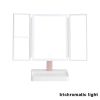 Rechargeable Foldable Makeup Mirror With LED Light 360¬∞ Adjust Wireless 1-3X Magnifying 3 Tone Light Desktop Vanity Table Mirror