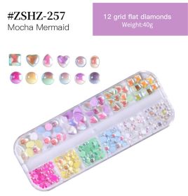 1Box Crystal Transparent AB Nail Art Rhinestone DIY Non-thermal Repair Flat Acrylic Nail Stone 3D Nail Art Decoration (design: #ZSHZ-257)