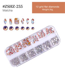 1Box Crystal Transparent AB Nail Art Rhinestone DIY Non-thermal Repair Flat Acrylic Nail Stone 3D Nail Art Decoration (design: #ZSHZ-255)