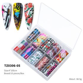 1Box Spot The Whole Network New Product 2022 New Nail Art Transfer Paper Flower Laser Butterfly Character Punk Star Transfer Paper Nail Stickers (design: TZ0306-05)