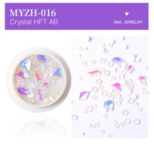 1Box Crystal Clear Mixed Design Nail Back Flat Rhinestone Crystal Glass Stone Jewelry (Color: MYZH-016)