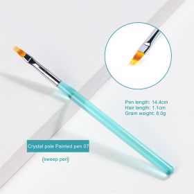 1 piece New manicure  Japanese manicure transparent marine blue rod pull line pen hook pen crystal pen phototherapy pen (design: 7)