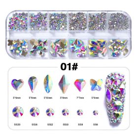 1Box Mixed Crystal Jewelry Nail Stone Art Decoration for Acrylic Nails (Color: 01#)