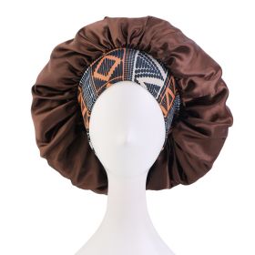 Satin Bonnet Silk Bonnet, Hair Bonnet for Sleeping (Color: Coffee)