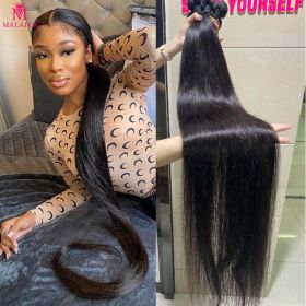 Malaika 40inch Straight Remy Hair Bundles Brazilian Hair Remy Human (Stretched Length: 16 18 18)