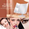 Rechargeable Foldable Makeup Mirror With LED Light 360¬∞ Adjust Wireless 1-3X Magnifying 3 Tone Light Desktop Vanity Table Mirror