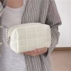 Plush Makeup Bag Checkered Cosmetic Bag Cosmetic Travel Bag Large Zipper Travel Toiletry Bag Portable Multi Functional Capacity Bag Cute Makeup Brushe