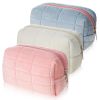 Plush Makeup Bag Checkered Cosmetic Bag Cosmetic Travel Bag Large Zipper Travel Toiletry Bag Portable Multi Functional Capacity Bag Cute Makeup Brushe